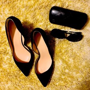 J Crew Black Kitten Heels